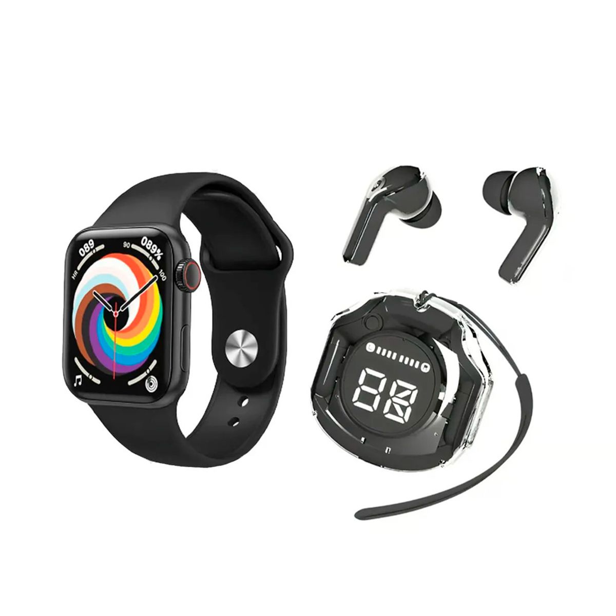 GENERICO - SMARTWATCH T900 PRO MAX L Negro+ AUDÍFONOS INALAMBRICOS AIR 39 Negro