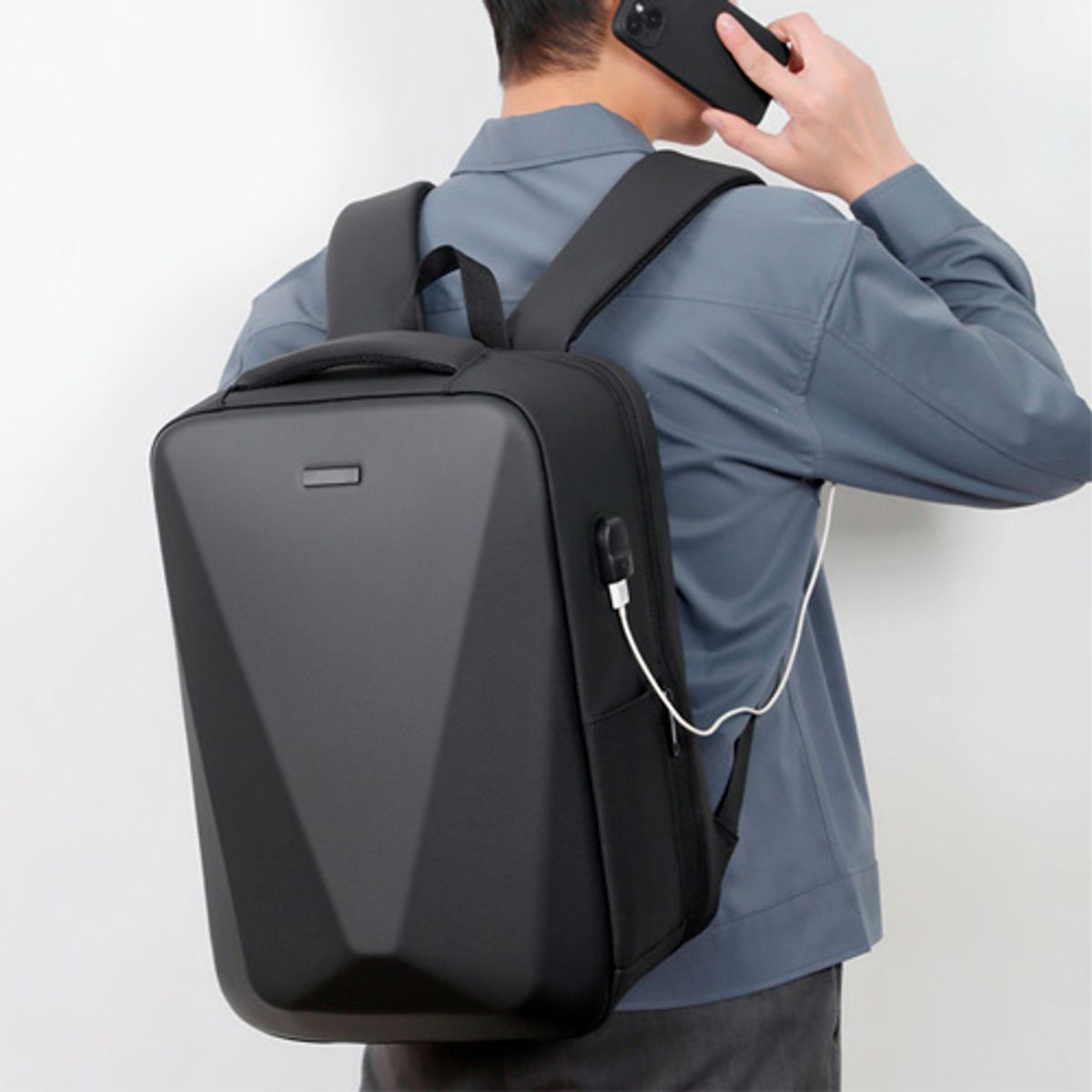 GENERICO - Mochila Tapa Dura Rígida Antirrobo Negra Laptop Viaje trabajo Moderna