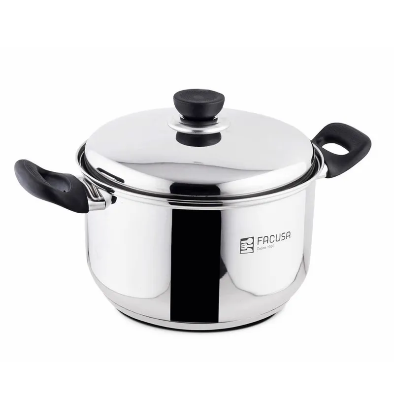 FACUSA - Olla Acero 24cm Clasica con Tapa de Acero Inoxidable-10116264