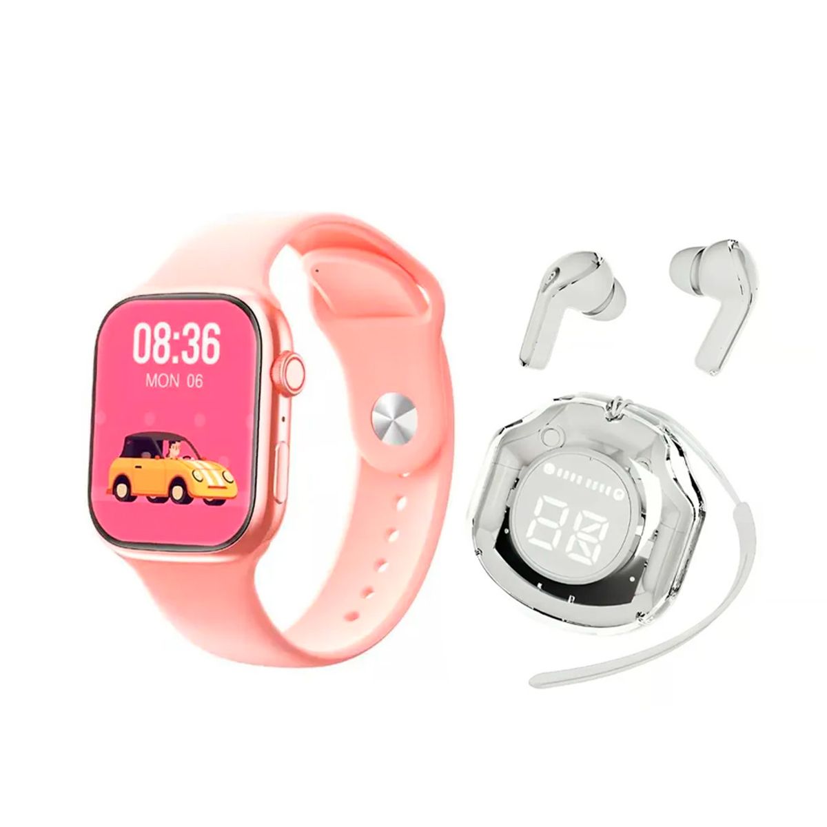 GENERICO - SET SMARTWATCH T900 PRO MAX L Blanco + AUDÍFONOS INALAMBRICOS AIR 39 BLANCO