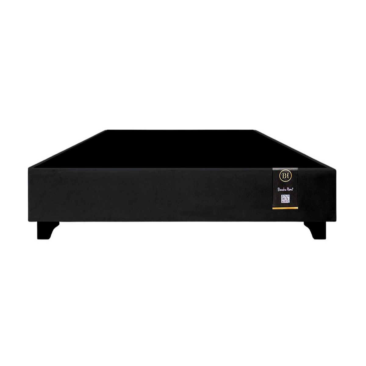 BARAKA HOME - Base de Cama Luton + Cojin de Respaldo Bitola Queen - Negro