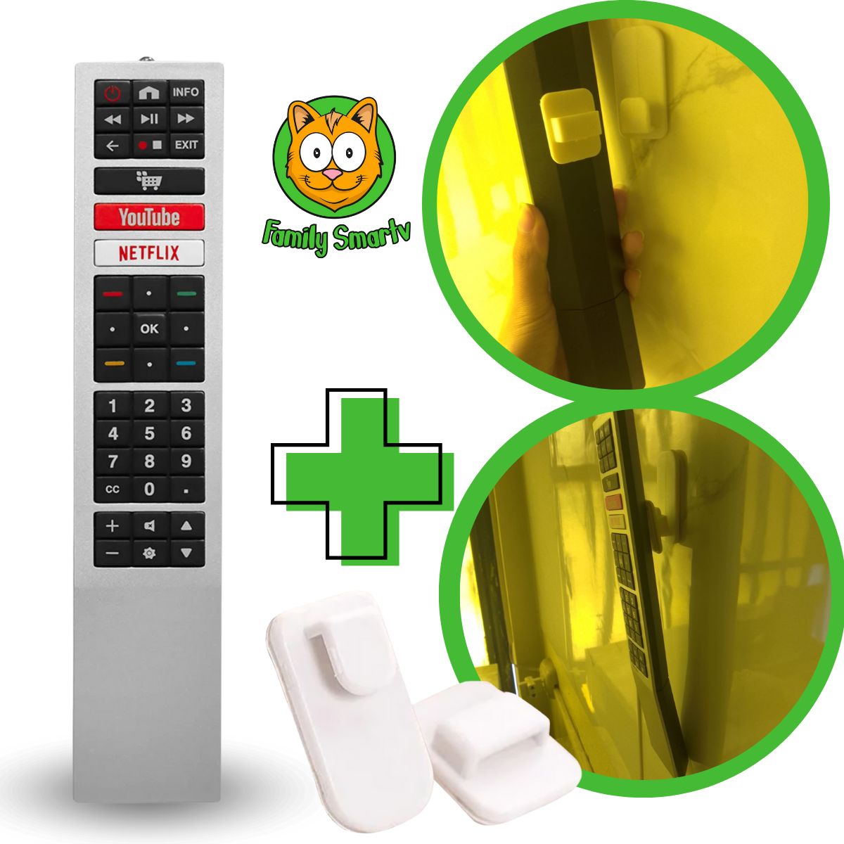 GENERICO - Control Remoto Generico Aoc Smart Tv Modelo s5285 + Soporte