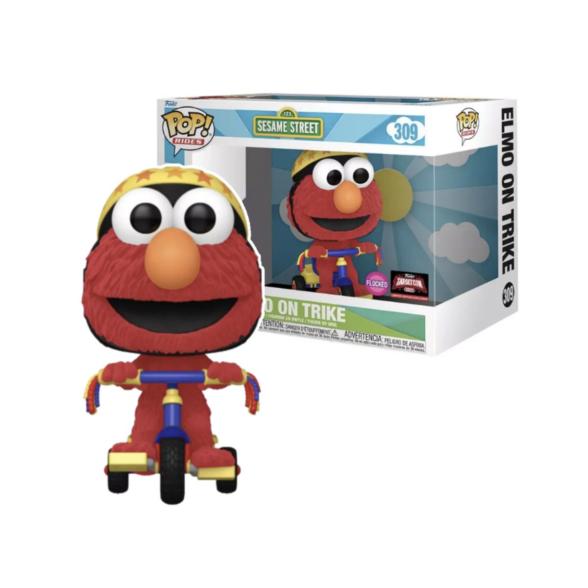 FUNKO - Elmo en Triciclo Funko Pop 309 Flocked Plaza Sesamo