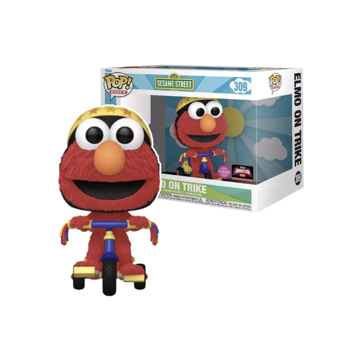 FUNKO - Elmo en Triciclo Funko Pop 309 Flocked Plaza Sesamo