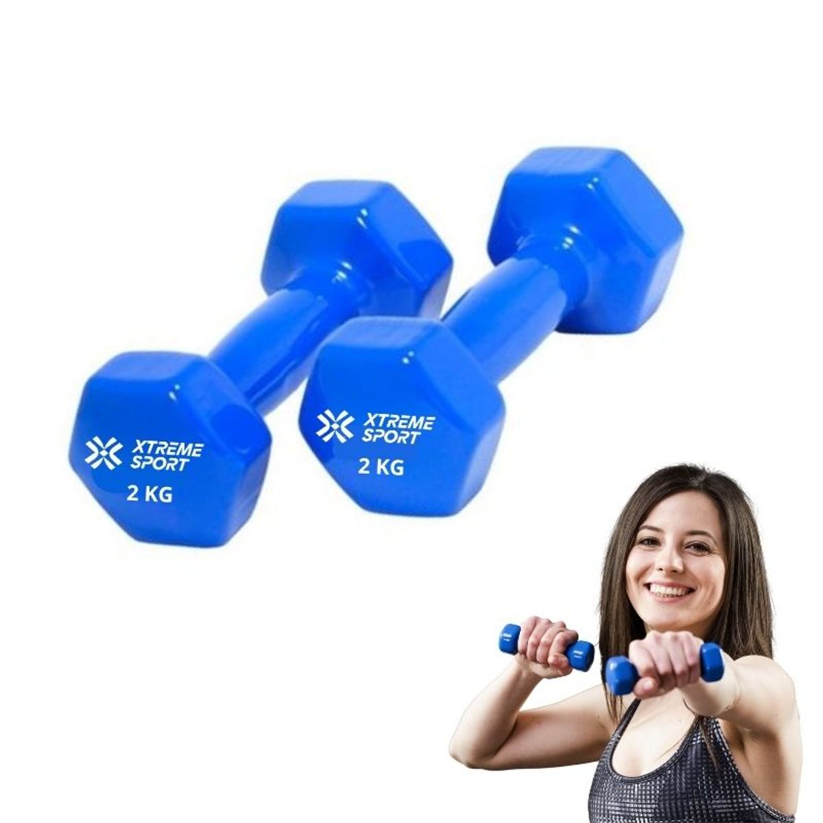 XTREME SPORT - Mancuernas Xtreme Sport Pesas De 2 kg Fitness De Vinil X2