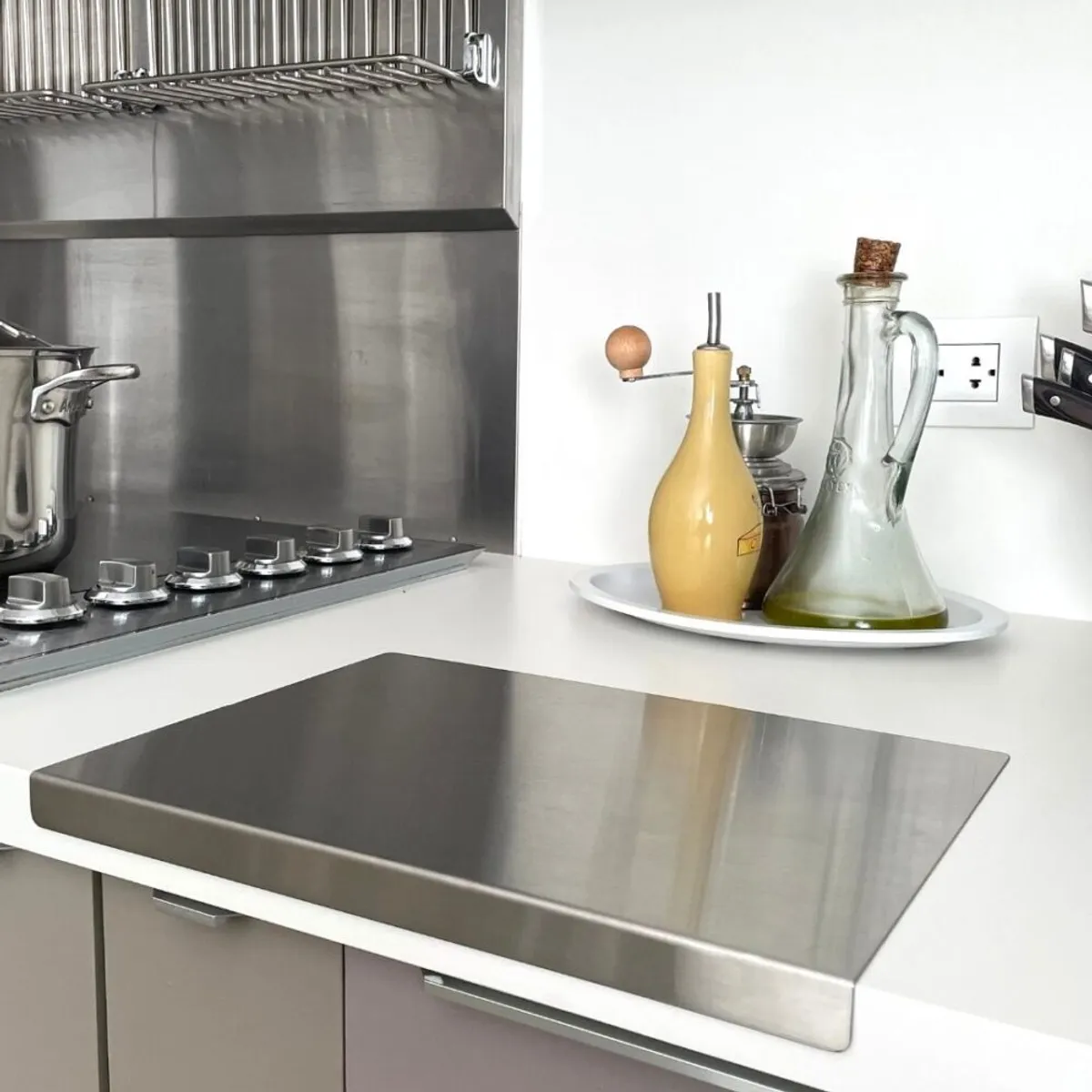 GENERICO - Tabla de picar en Acero inoxidable 400x275x250mm