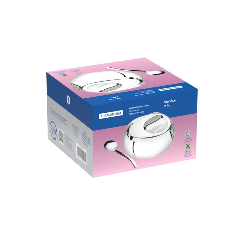TRAMONTINA - Azucarero de acero inoxidable con cuchara de 500 Gr