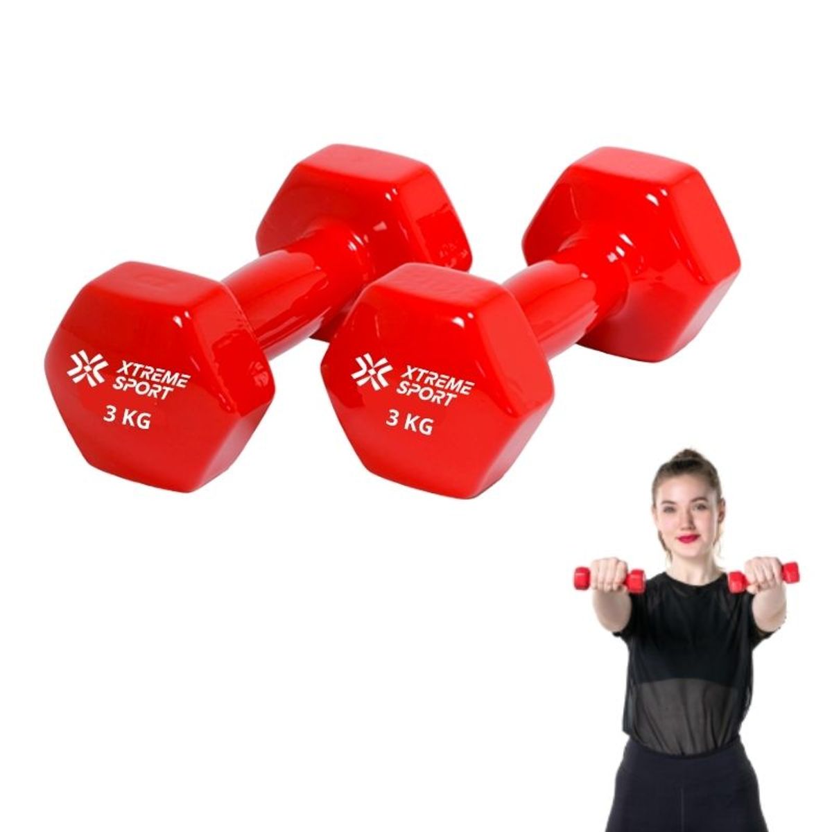 Xtreme Sport - Mancuernas Xtreme Sport Pesas De 3 kg Fitness De Vinil X2