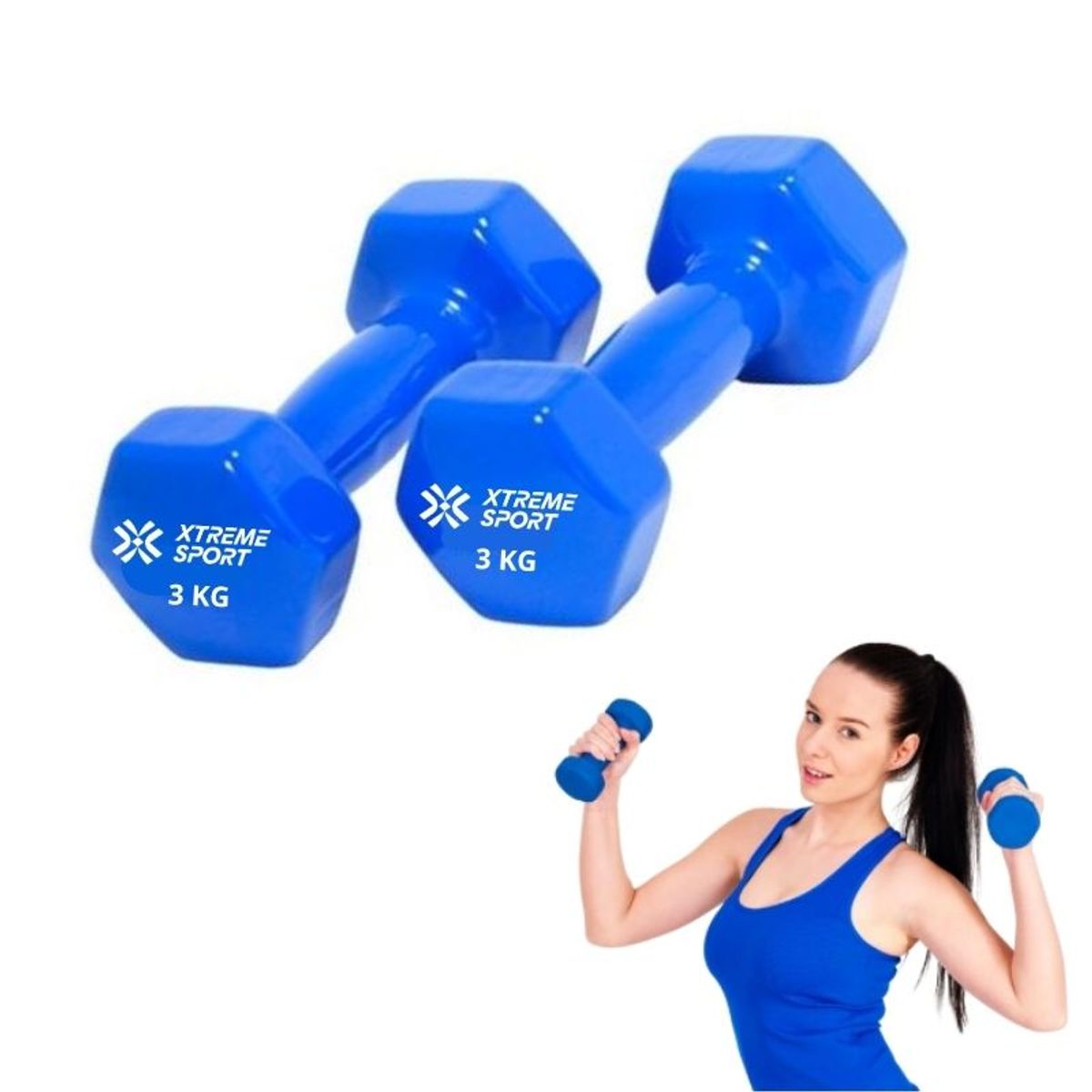 Xtreme Sport - Mancuernas Xtreme Sport Pesas De 3 kg Fitness De Vinil X2