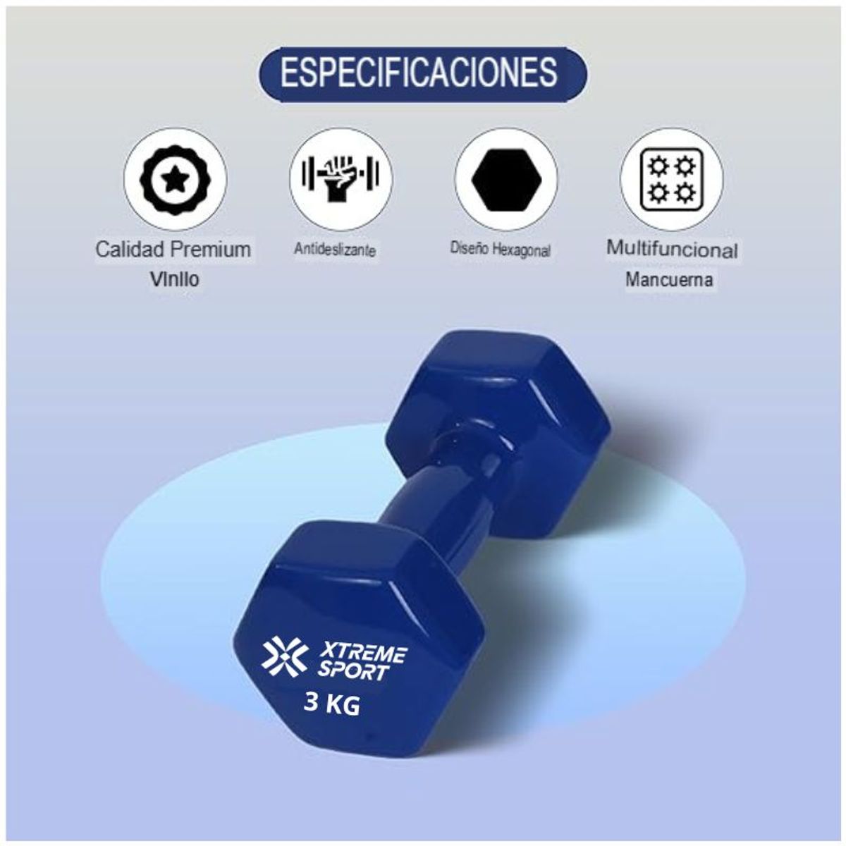 Xtreme Sport - Mancuernas Xtreme Sport Pesas De 3 kg Fitness De Vinil X2