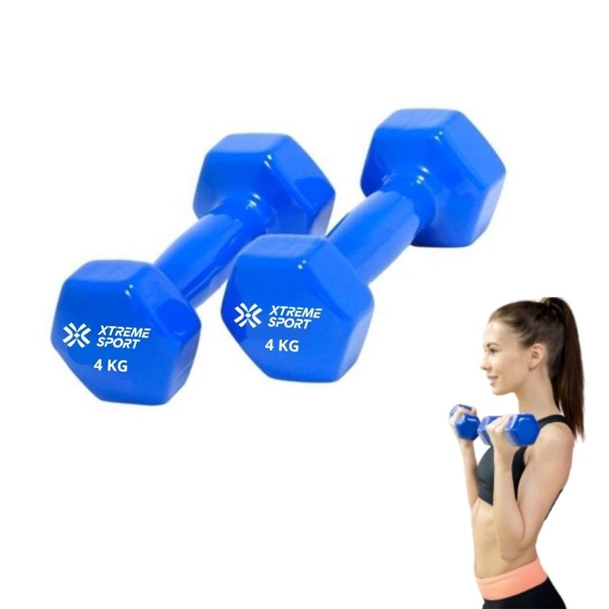 XTREME SPORT - Mancuernas Xtreme Sport Pesas De 4 kg Fitness De Vinil X2