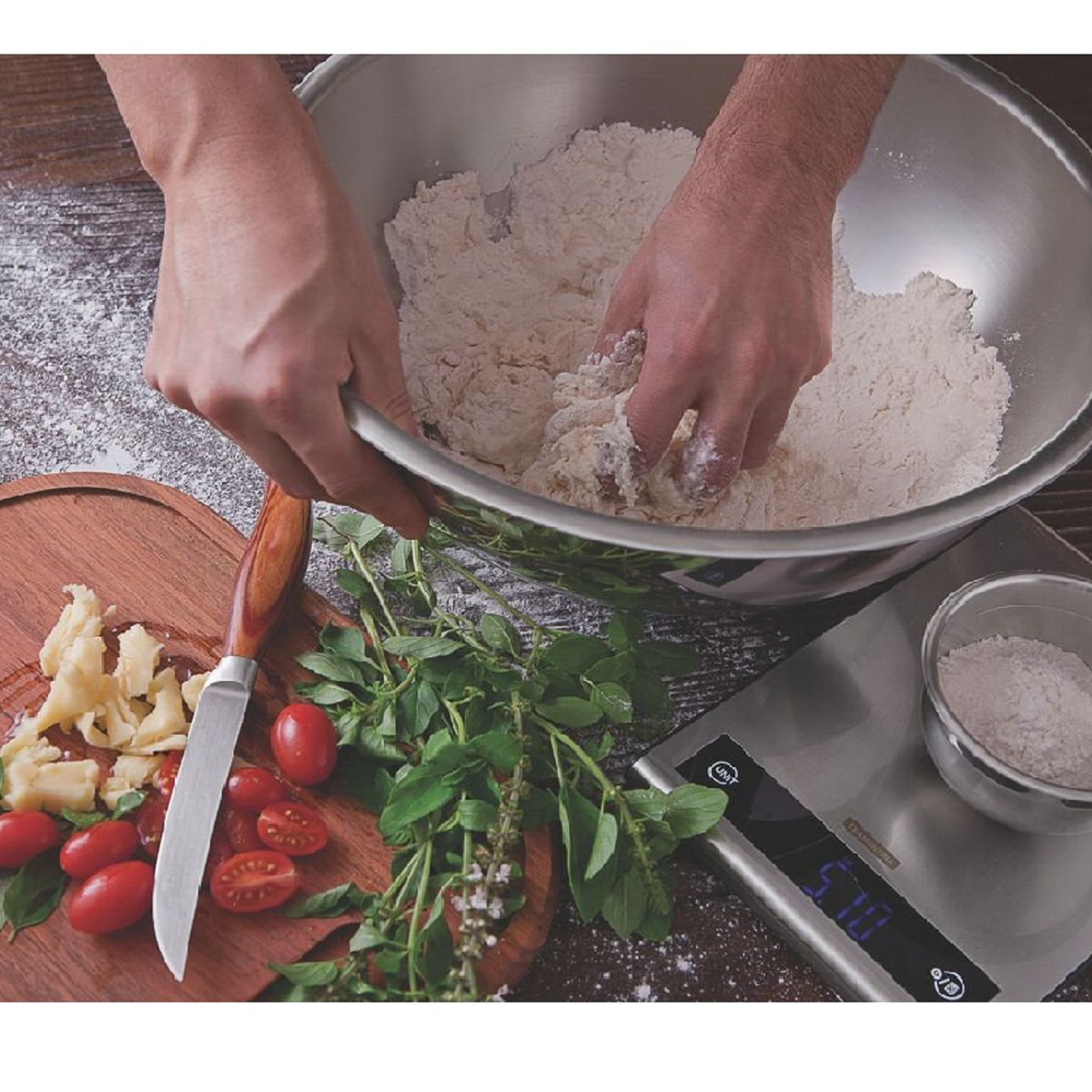 TRAMONTINA - Balanza Digital de Cocina de Acero Inoxidable