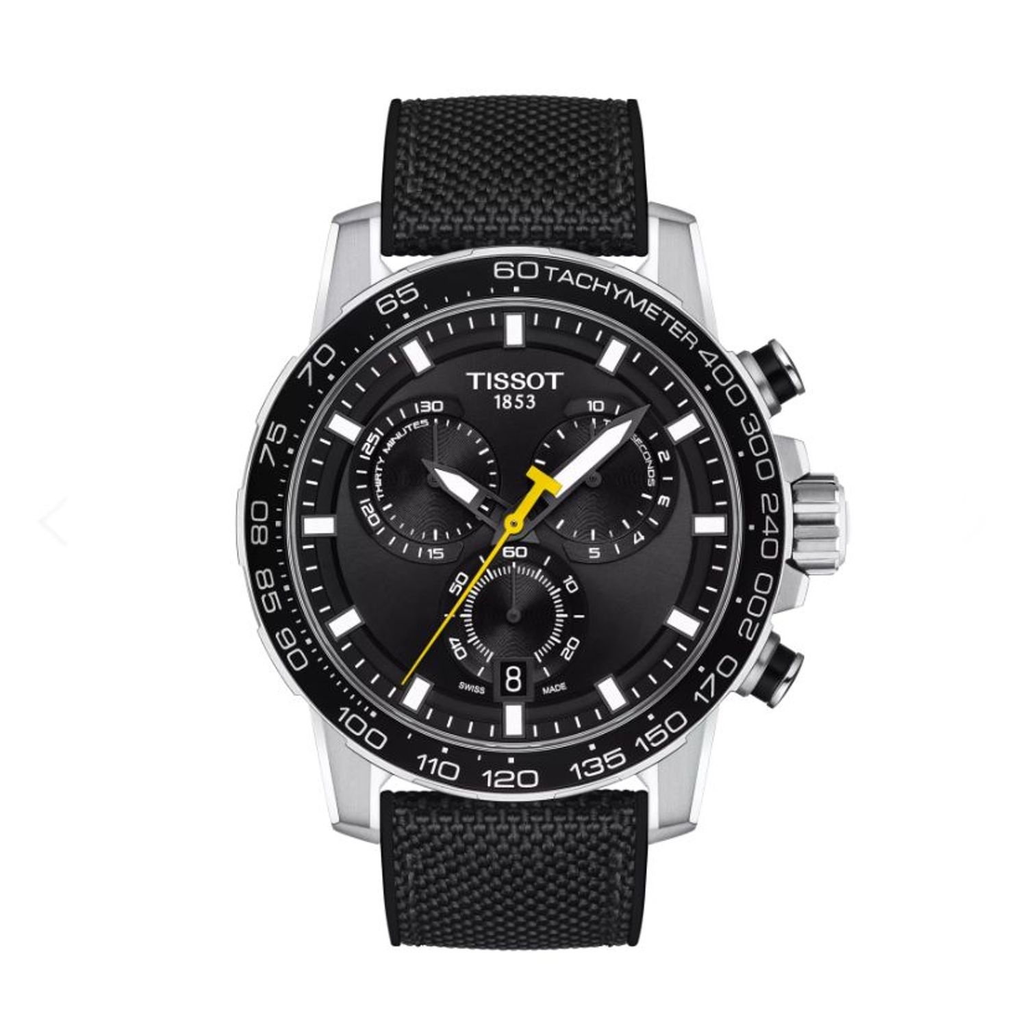 reloj tissot supersport chrono manecillas amarillas