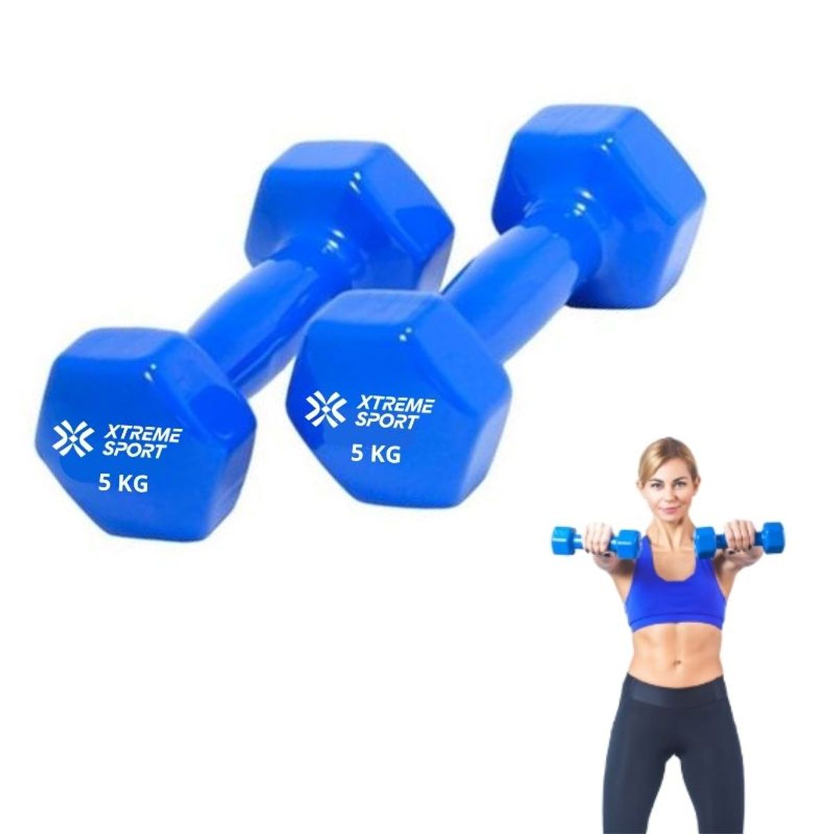 XTREME SPORT - Mancuernas Xtreme Sport Pesas De 5 kg Fitness De Vinil X2