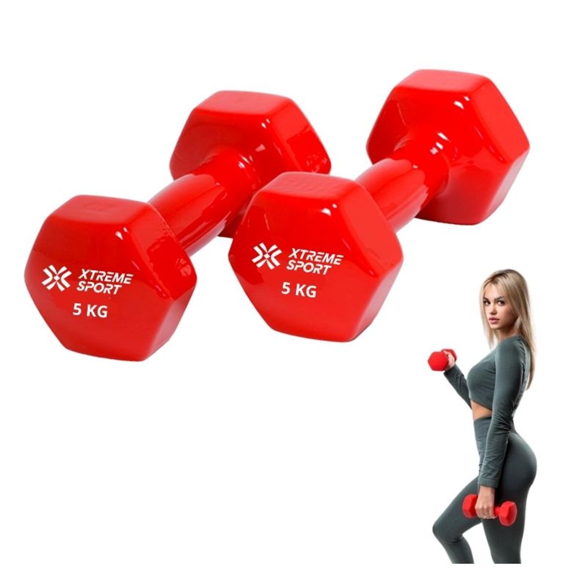 XTREME SPORT - Mancuernas Xtreme Sport Pesas De 5 kg Fitness De Vinil X2