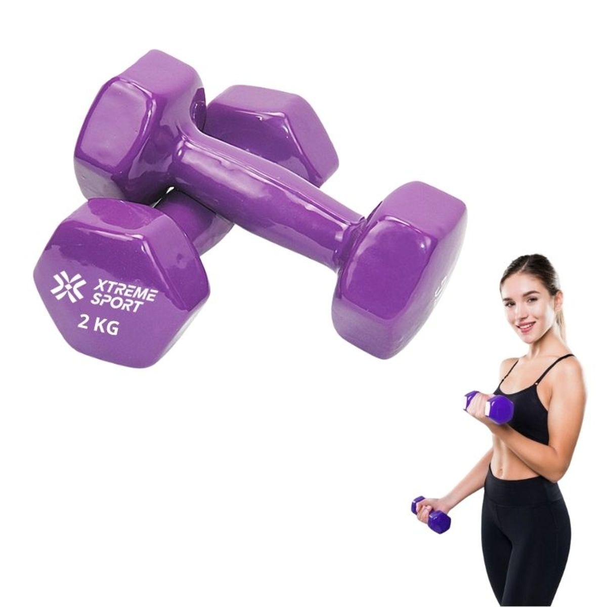 XTREME SPORT - Mancuernas Xtreme Sport Pesas De 2 kg Fitness De Vinil X2