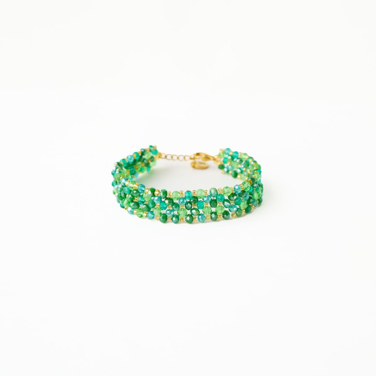SAMANTHA PINTO HANDMADE ACCESSORIES - Pulsera Esmeralda Verde Dorado