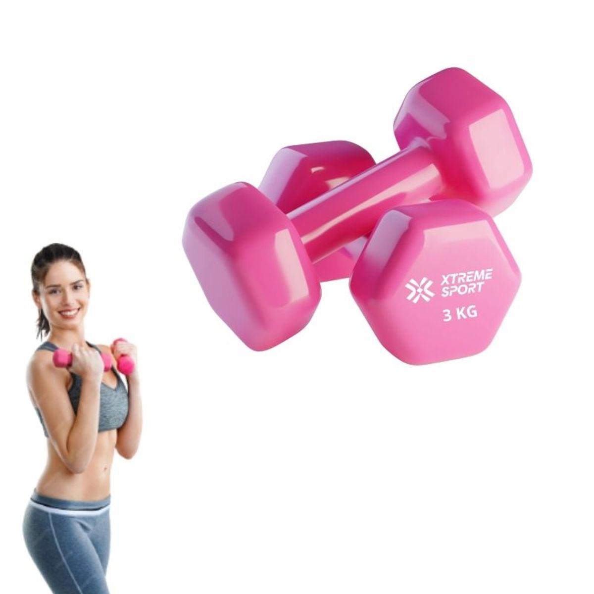 XTREME SPORT - Mancuernas Xtreme Sport Pesas De 3 kg Fitness De Vinil X2