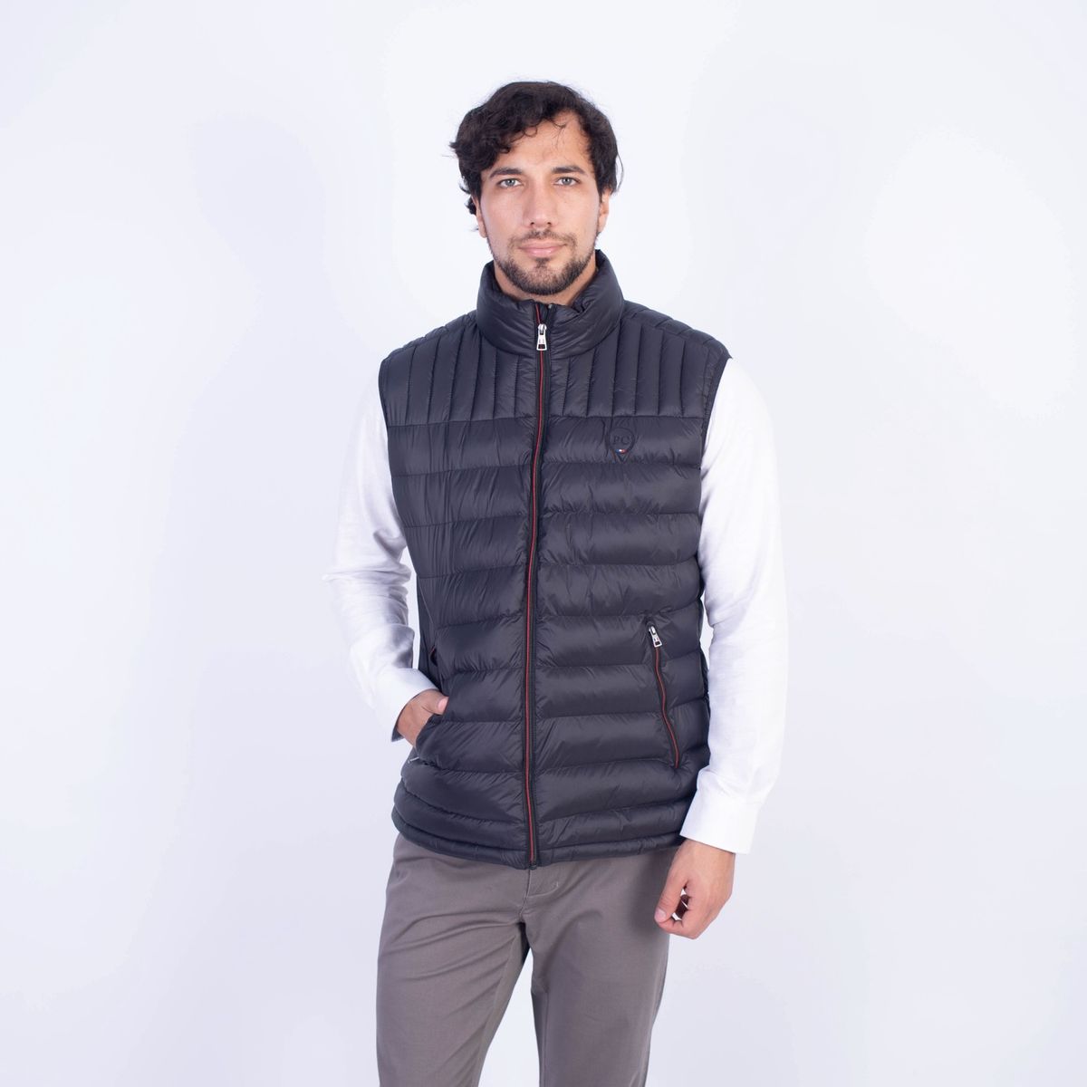 PIERRE CARDIN - CHALECO NYLON CONTRASTE CIERRE PC-61104CS