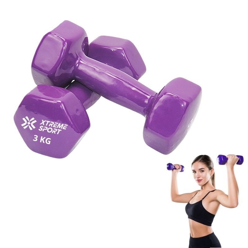 XTREME SPORT - Mancuernas Xtreme Sport Pesas De 3 kg Fitness De Vinil X2