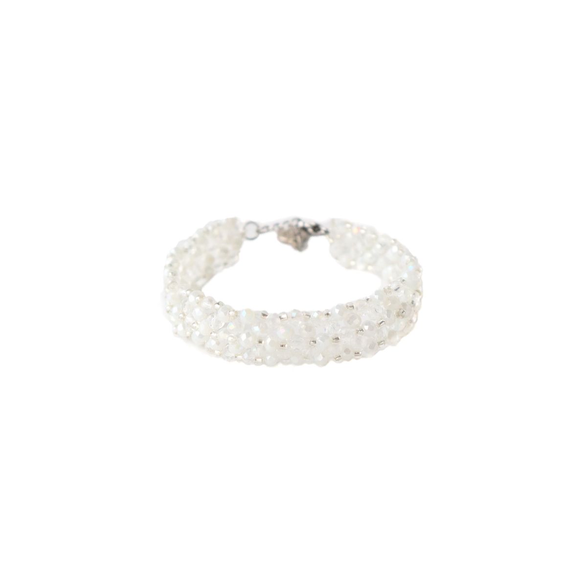 SAMANTHA PINTO HANDMADE ACCESSORIES - Pulsera Esmeralda Blanco Plateado