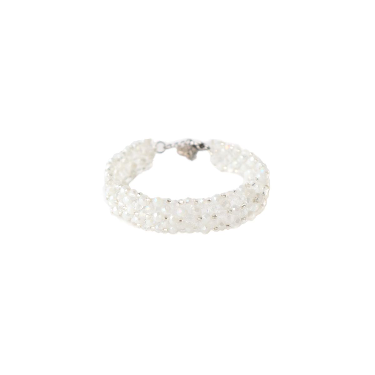 SAMANTHA PINTO HANDMADE ACCESSORIES - Pulsera Esmeralda Blanco Plateado
