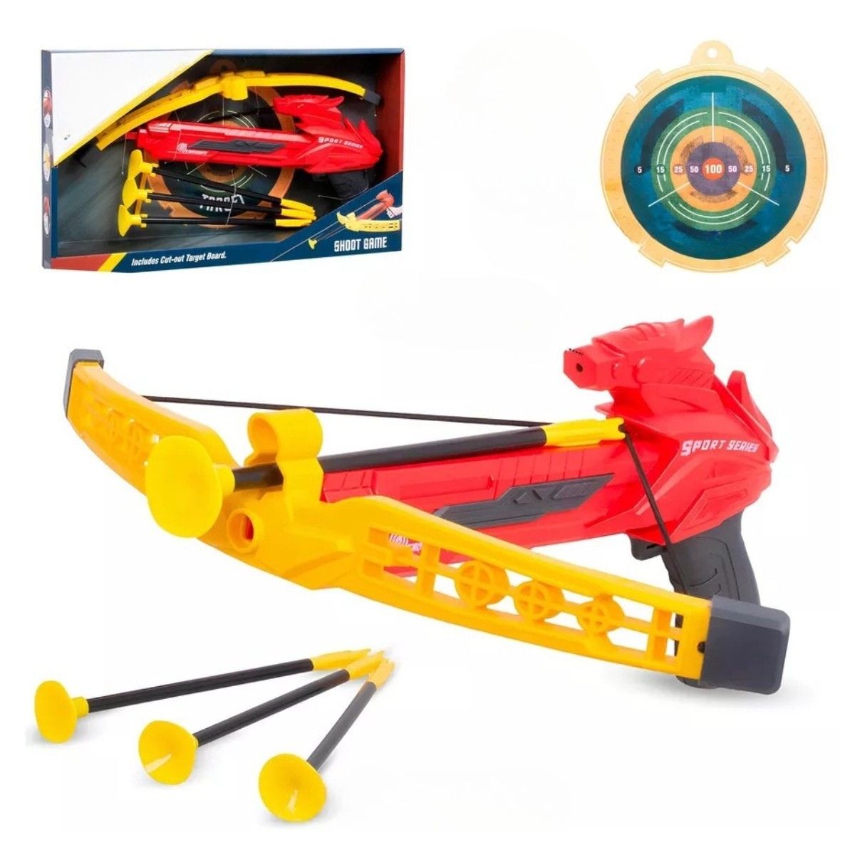 ELMEJORPRECIO - Juguete de Ballesta con Luz Infrarroja y Blanco de Tiro Rojo