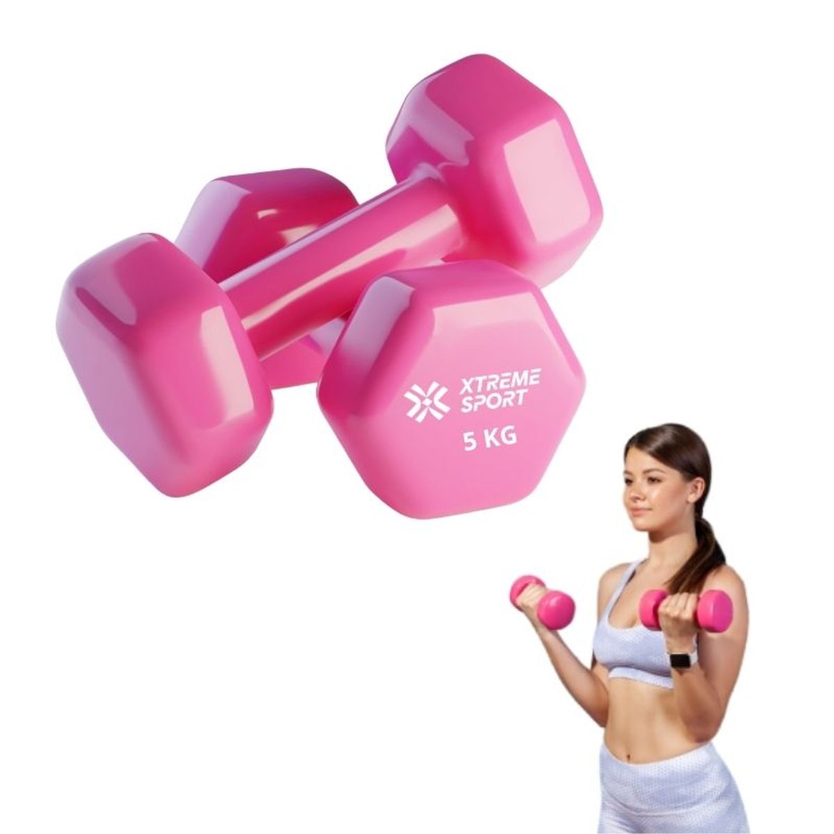 XTREME SPORT - Mancuernas Xtreme Sport Pesas De 5 kg Fitness De Vinil X2