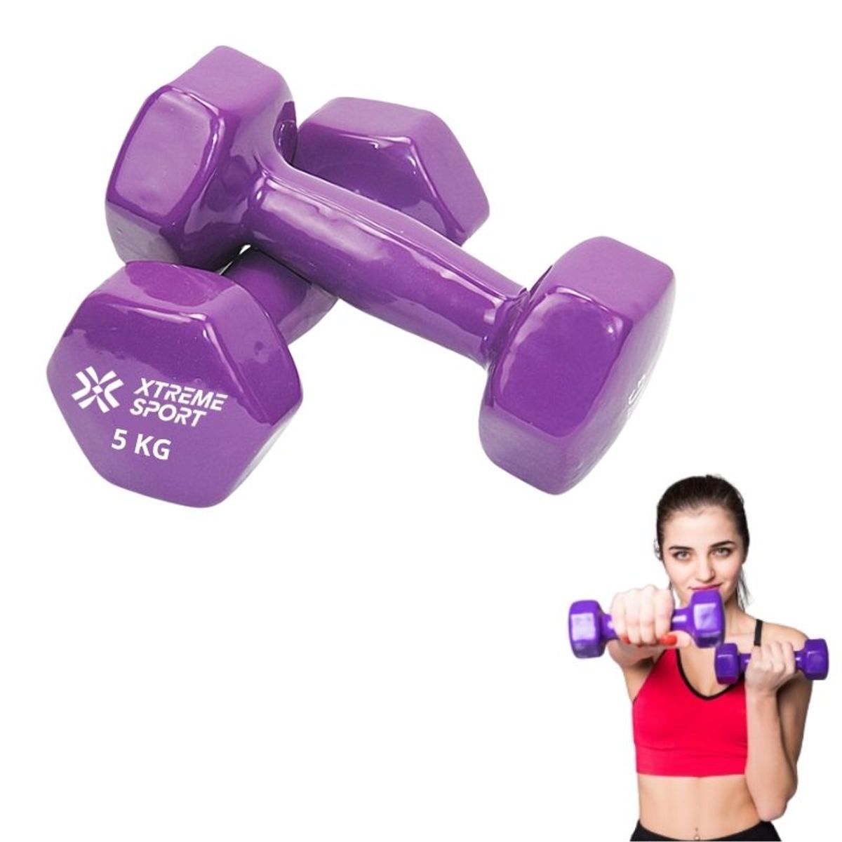 XTREME SPORT - Mancuernas Xtreme Sport Pesas De 5 kg Fitness De Vinil X2