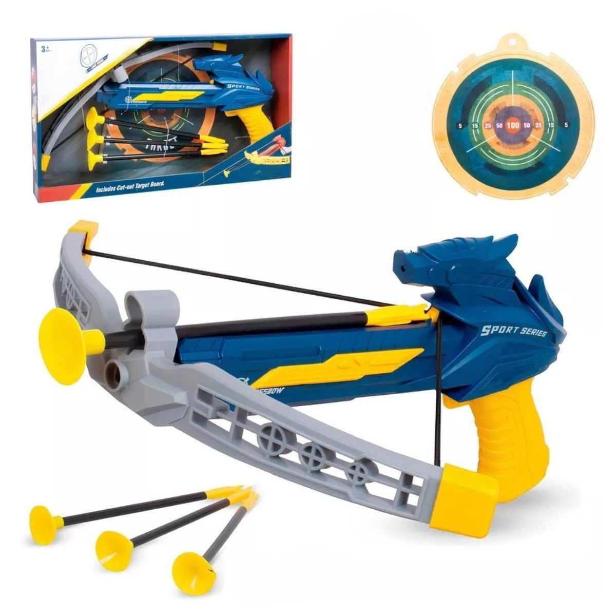 ELMEJORPRECIO - Juguete de Ballesta con Luz Infrarroja y Blanco de Tiro Azul