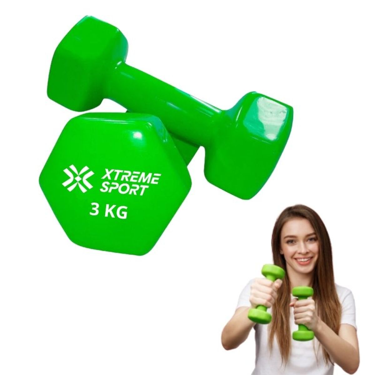 Xtreme Sport - Mancuernas Xtreme Sport Pesas De 3 kg Fitness De Vinil X2