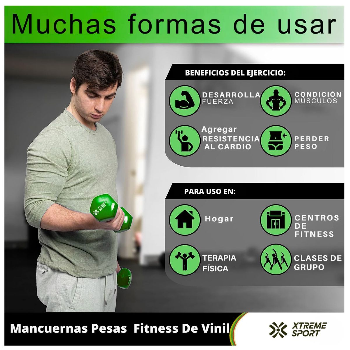 Xtreme Sport - Mancuernas Xtreme Sport Pesas De 3 kg Fitness De Vinil X2