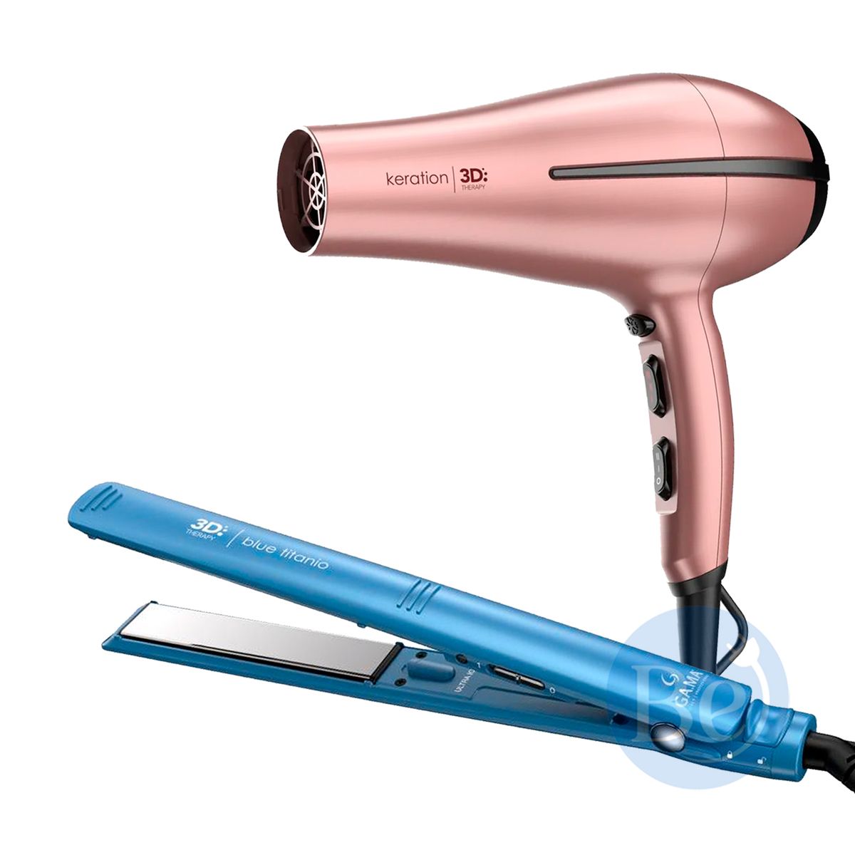 GAMA - Combo Gama Alisadora Blue Titanio BECHS0000002426 y Secador Bora