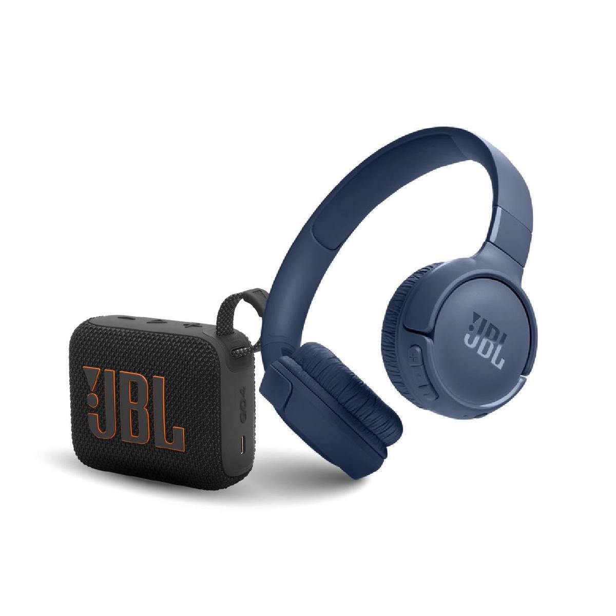 JBL - Combo JBL Parlante BT GO4 Negro + Audifonos Tune 520 BT Azul