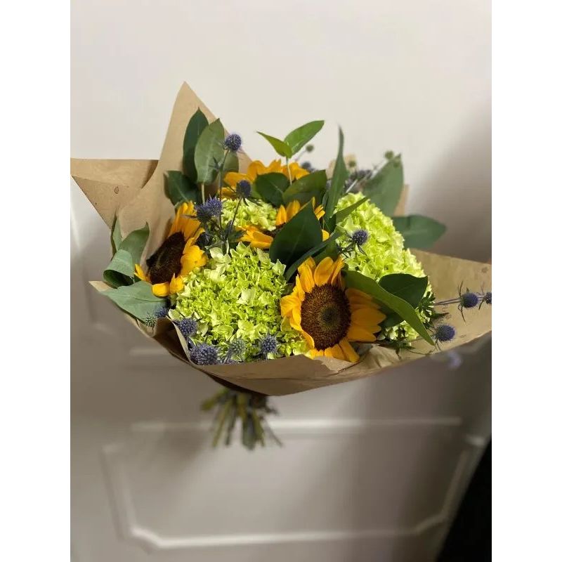 FLORALIA - Arreglo de Flores - Ramo Mix Girasoles Mini - Hortencias