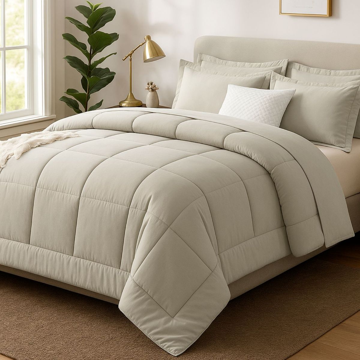 GENERICO - EDREDON KING COOZY SET CUADROS PERU PIMA + FUNDAS DE ALMOHADA