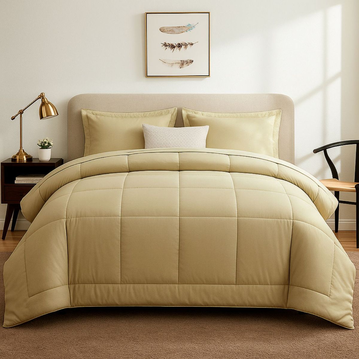 GENERICO - EDREDON KING COOZY SET CUADROS PERU PIMA + FUNDAS DE ALMOHADA