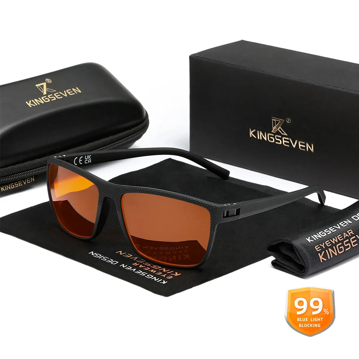 KINGSEVEN - Anteojos Kingseven Unisex Filtro  Luz Azul 99% Antifatiga