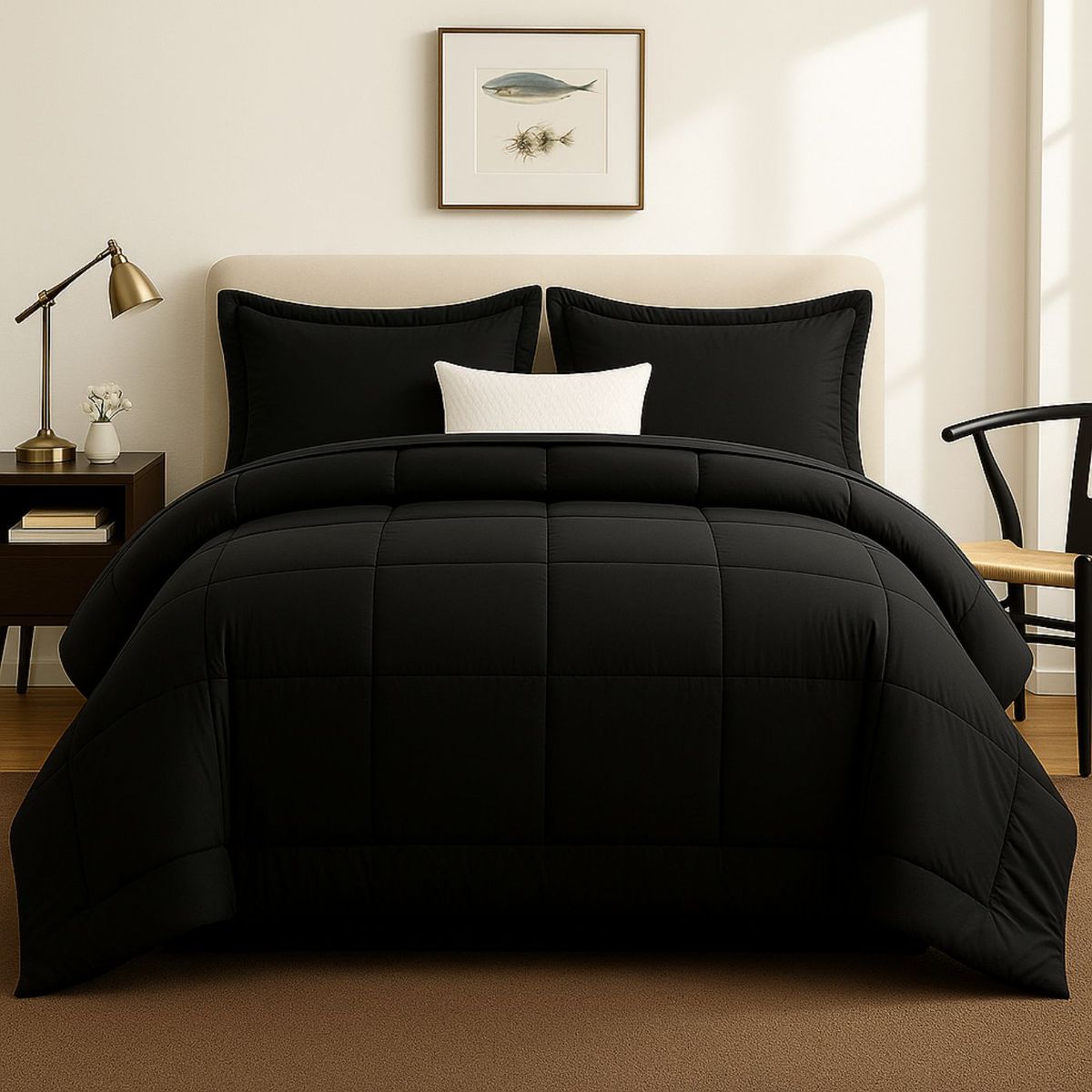 GENERICO - EDREDON KING COOZY SET CUADROS PERU PIMA + FUNDAS DE ALMOHADA