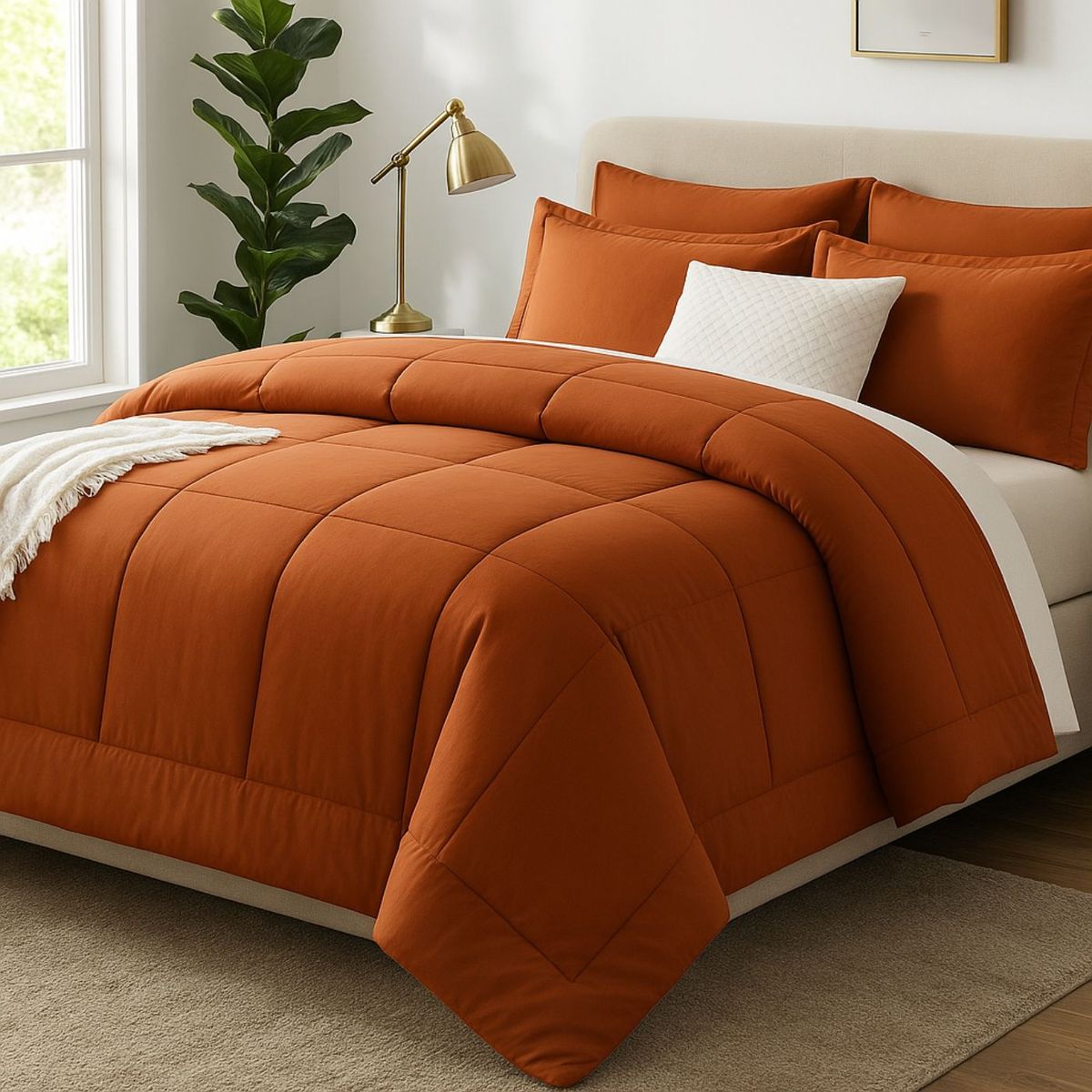 GENERICO - EDREDON KING COOZY SET CUADROS PERU PIMA + FUNDAS DE ALMOHADA