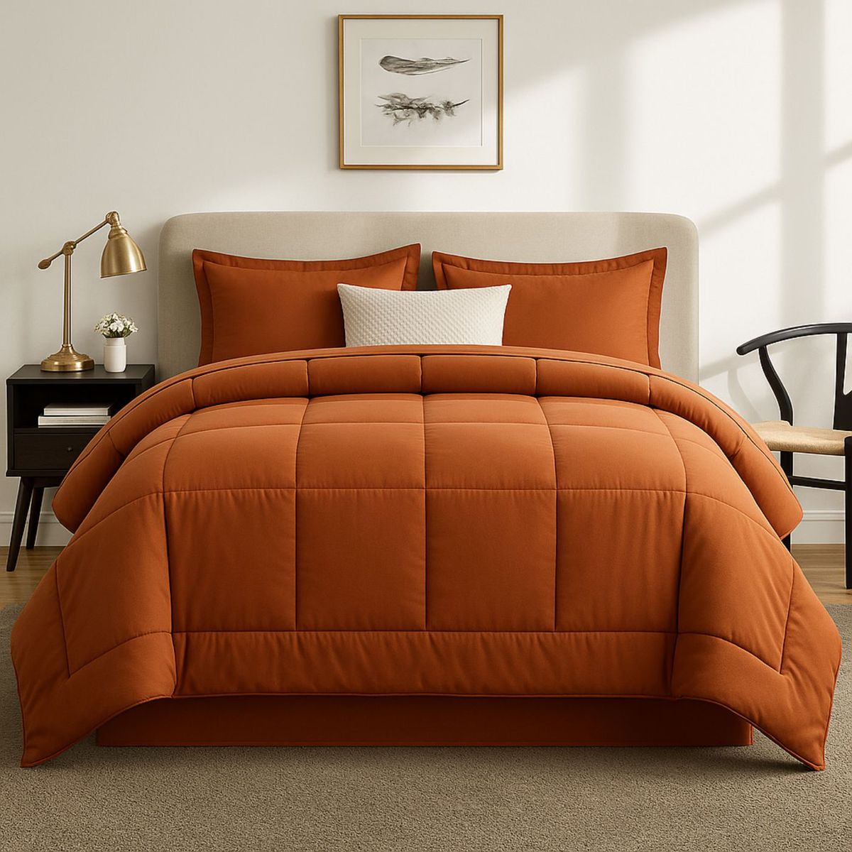 GENERICO - EDREDON KING COOZY SET CUADROS PERU PIMA + FUNDAS DE ALMOHADA