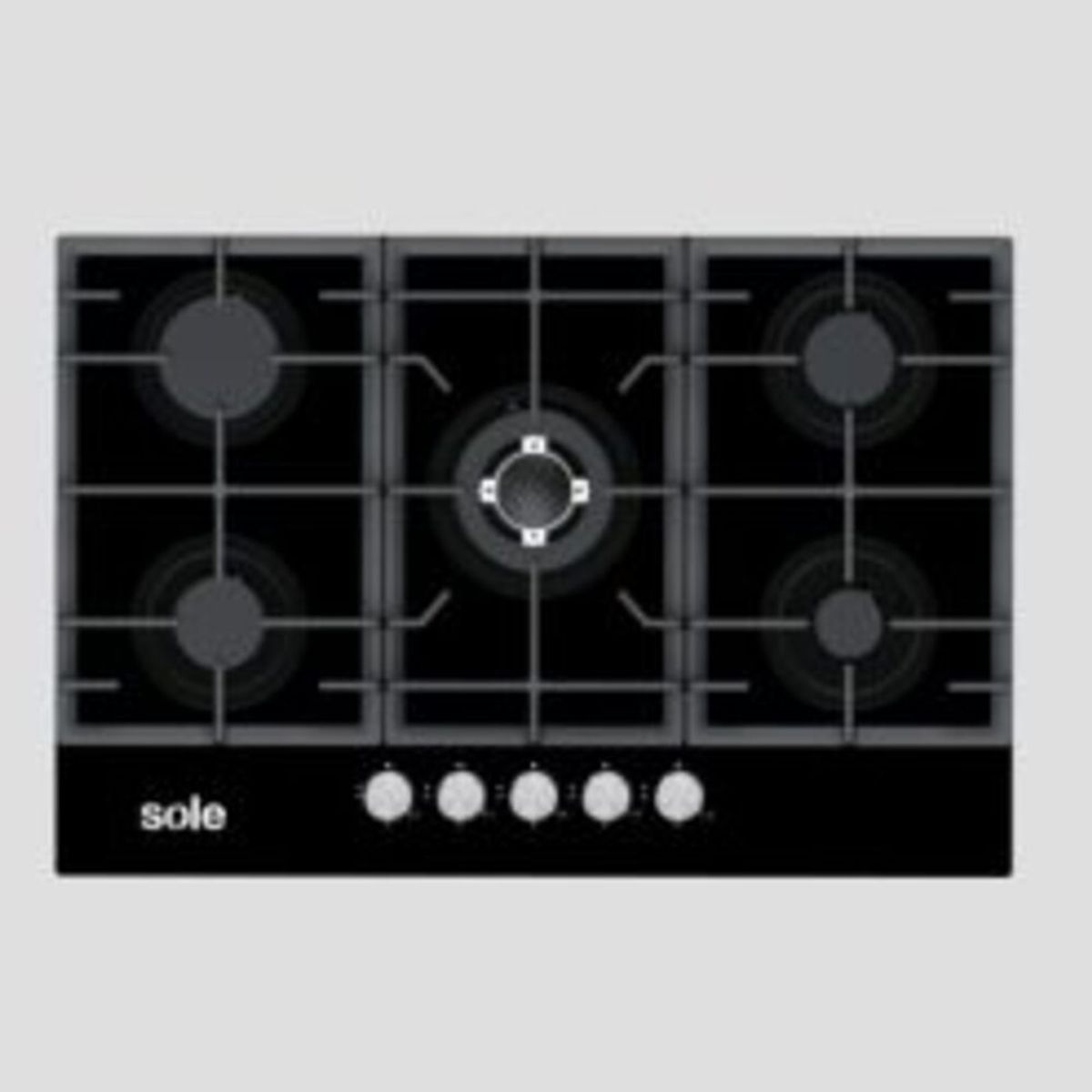 SOLE - Encimera Indurama 5 quemadores a gas EGASI 905CGNE Negro