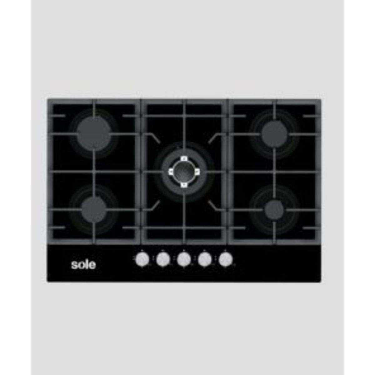 SOLE - Encimera Indurama 5 quemadores a gas EGASI 905CGNE Negro