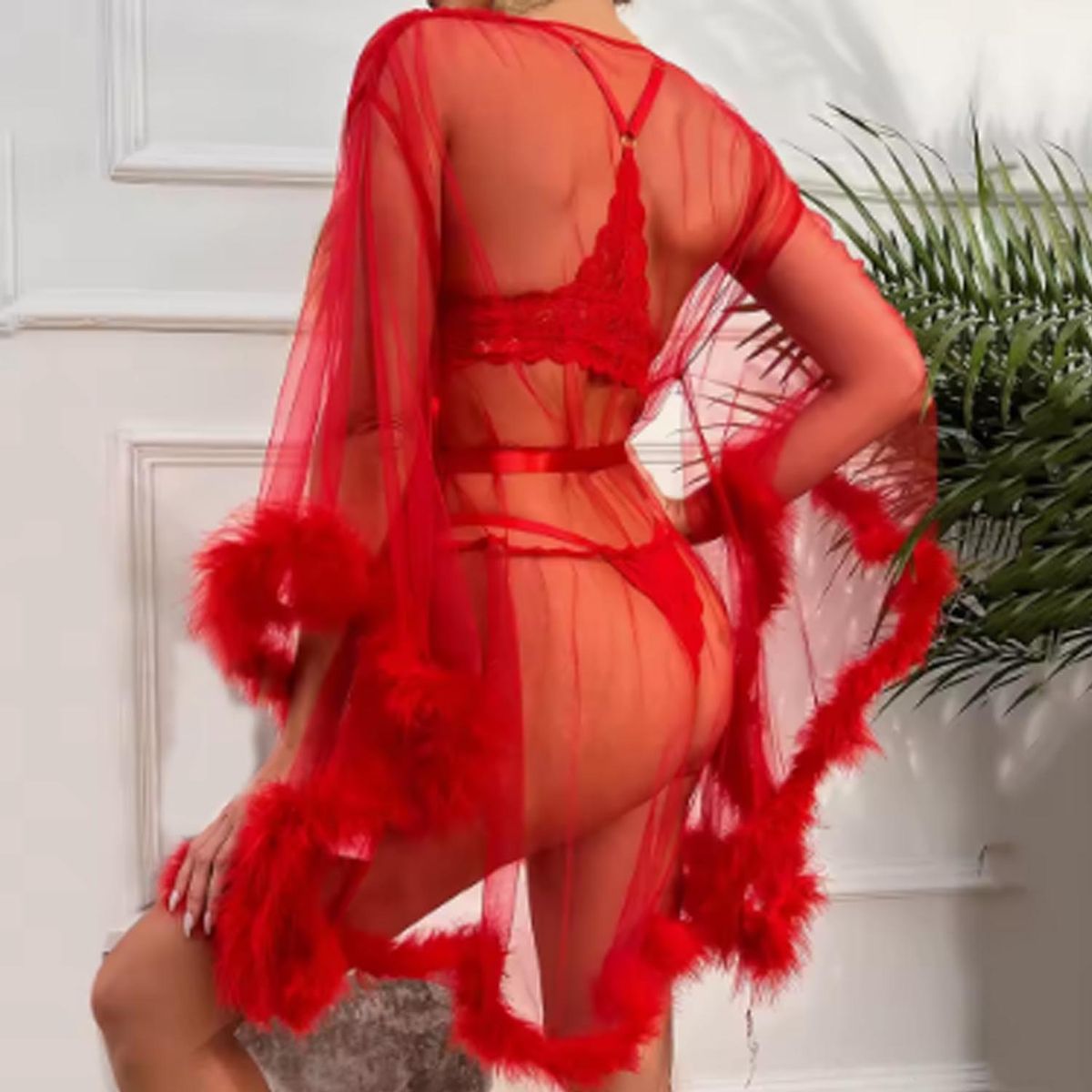 GENERICO - Bata Elegancia de Encaje  diseño tipo kimono