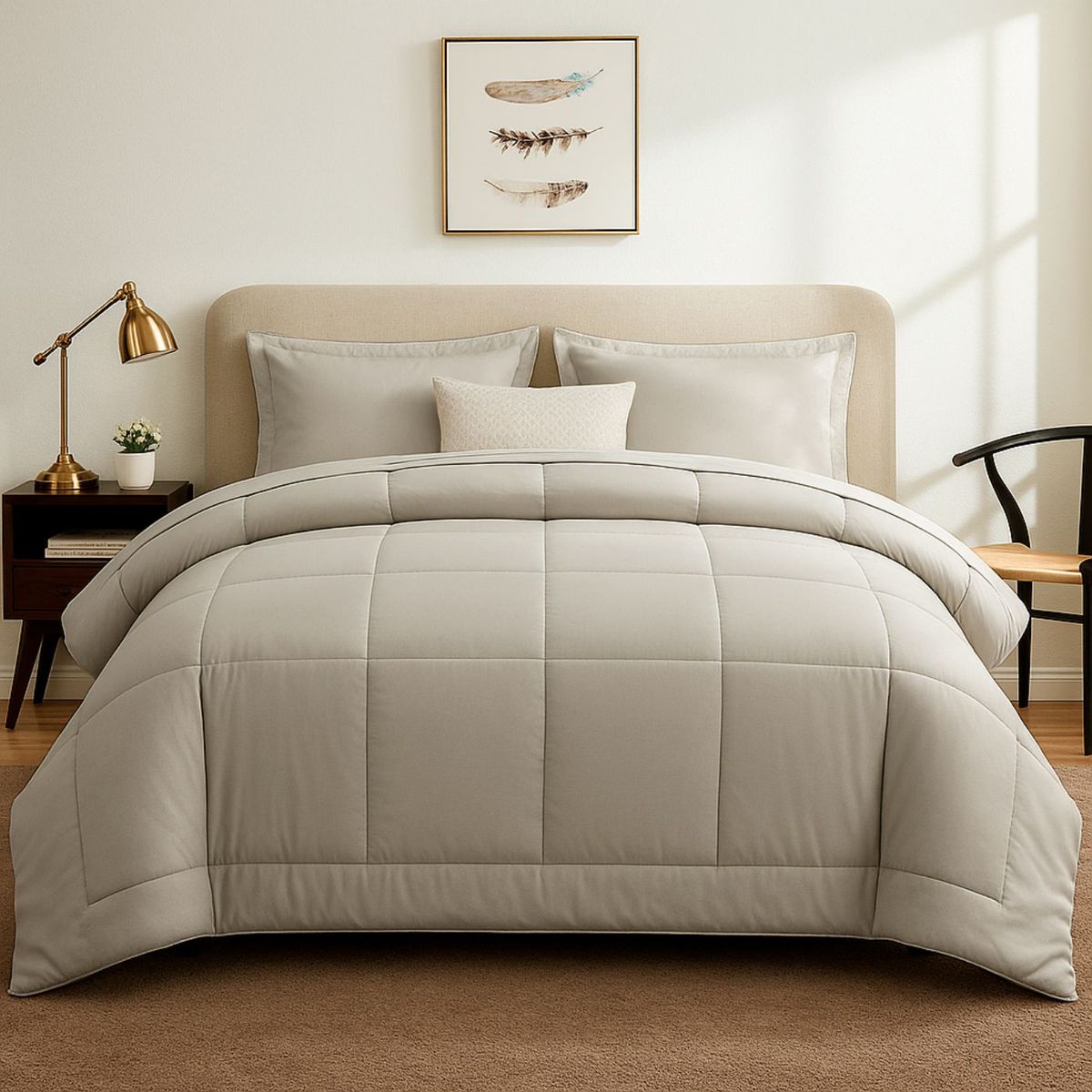 GENERICO - EDREDON QUEEN COOZY SET CUADROS PERU PIMA + FUNDAS DE ALMOHADA