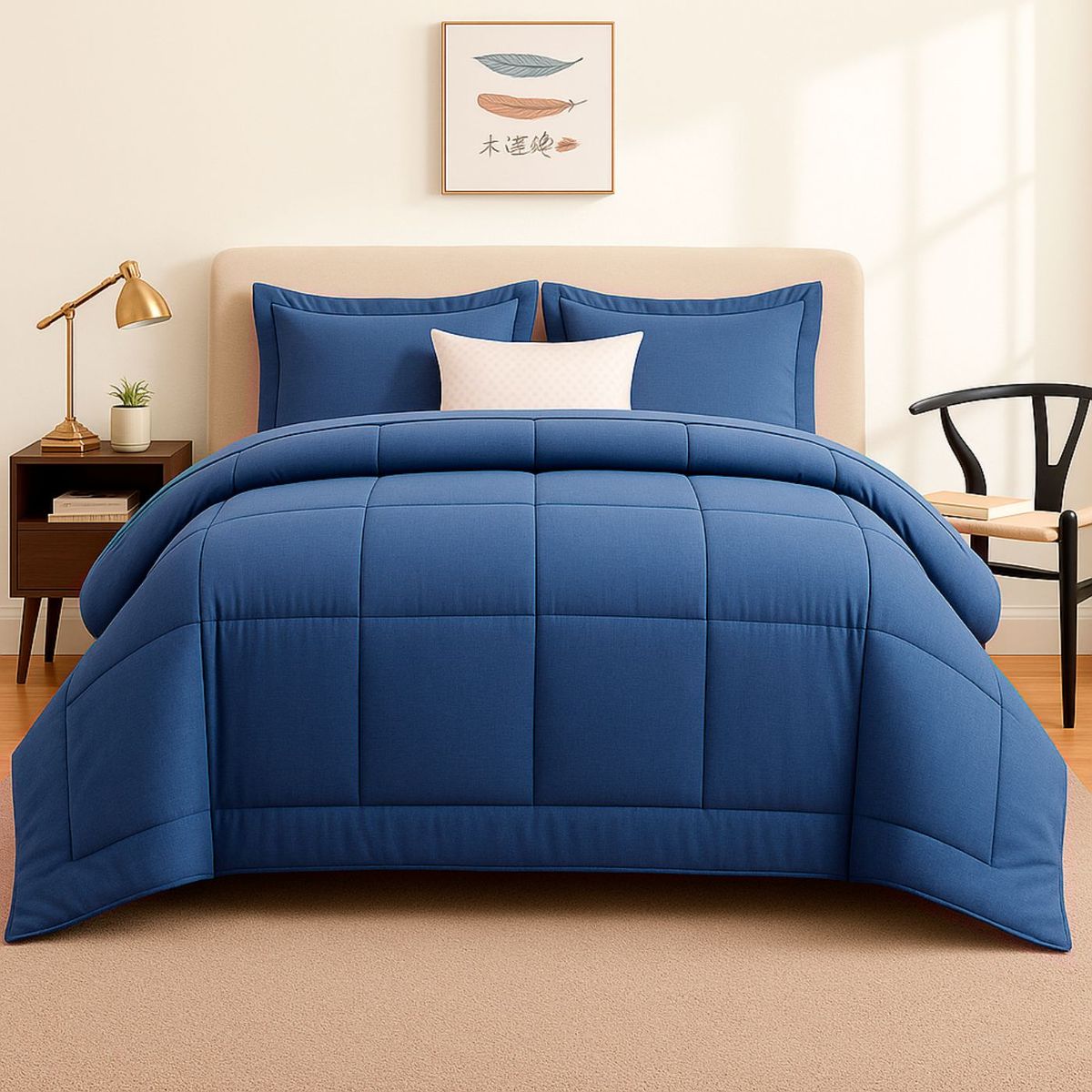 GENERICO - EDREDON QUEEN COOZY SET CUADROS PERU PIMA + FUNDAS DE ALMOHADA