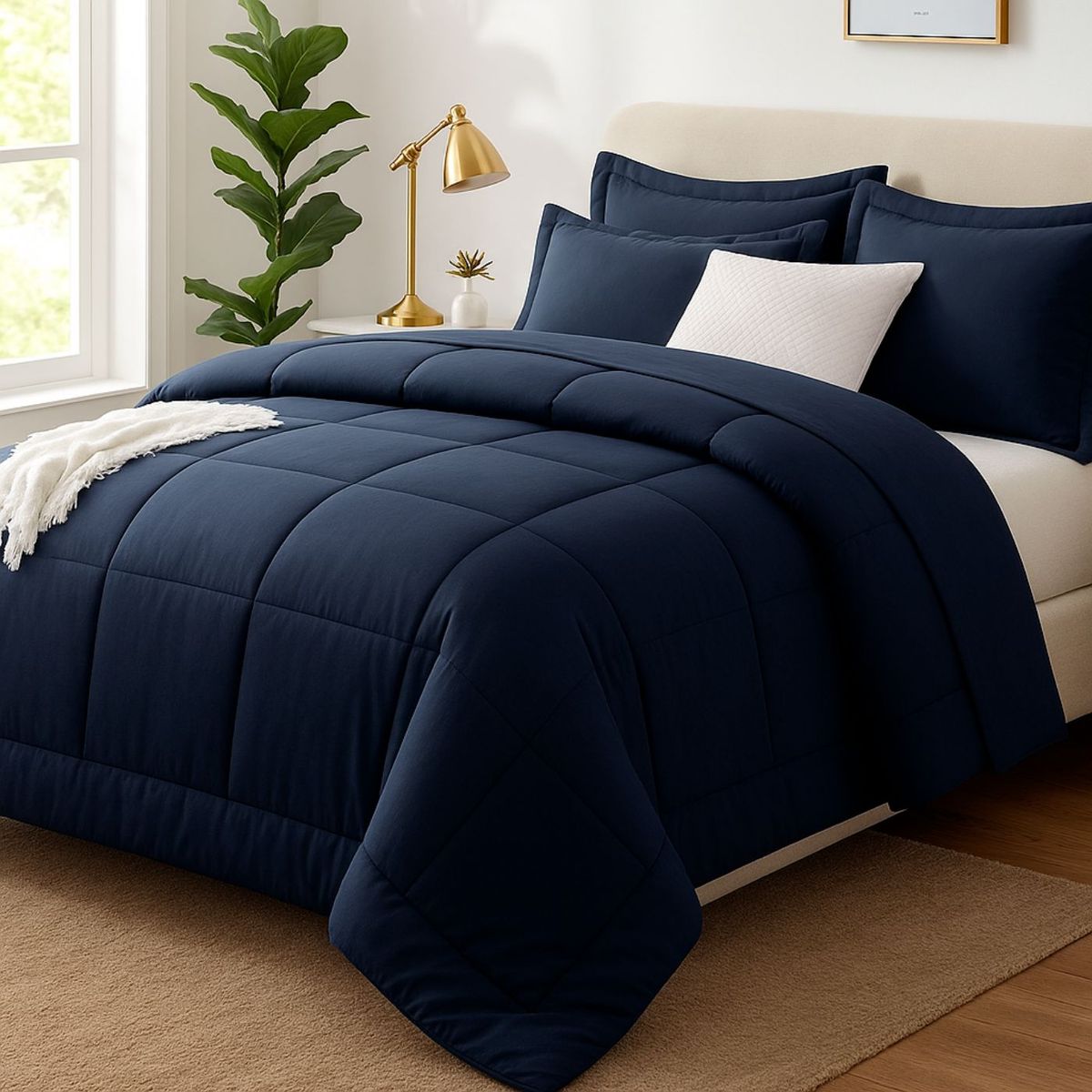 GENERICO - EDREDON QUEEN COOZY SET CUADROS PERU PIMA + FUNDAS DE ALMOHADA