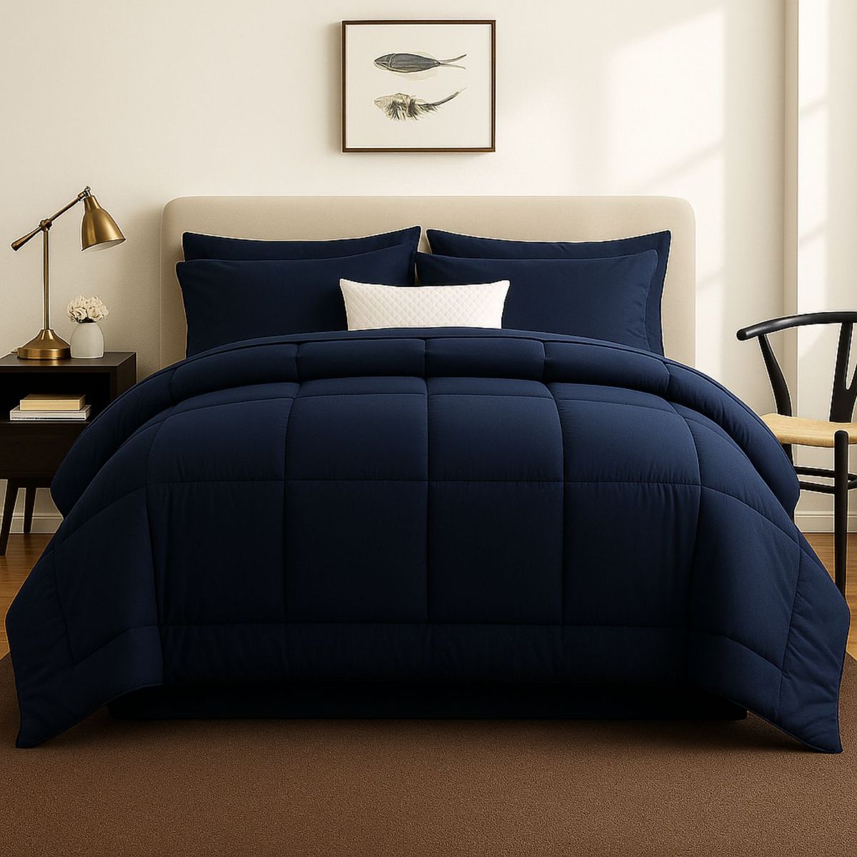 GENERICO - EDREDON QUEEN COOZY SET CUADROS PERU PIMA + FUNDAS DE ALMOHADA