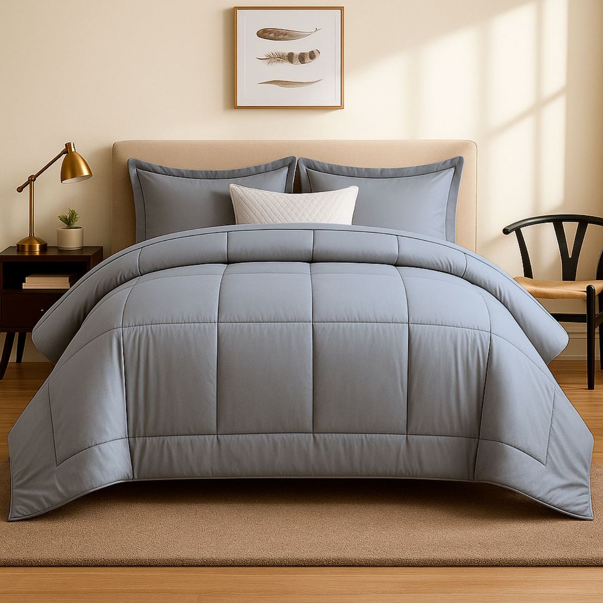 GENERICO - EDREDON QUEEN COOZY SET CUADROS PERU PIMA + FUNDAS DE ALMOHADA