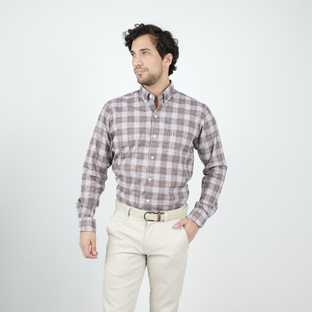 PIERRE CARDIN - CAMISA ML ETQ AZUL PC-61626CAA